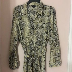 Snake Print button up dress